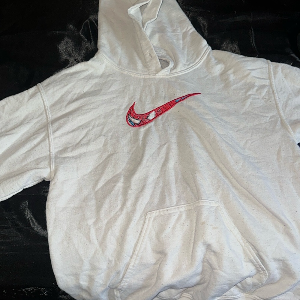 White spider man Nike hoodie customized